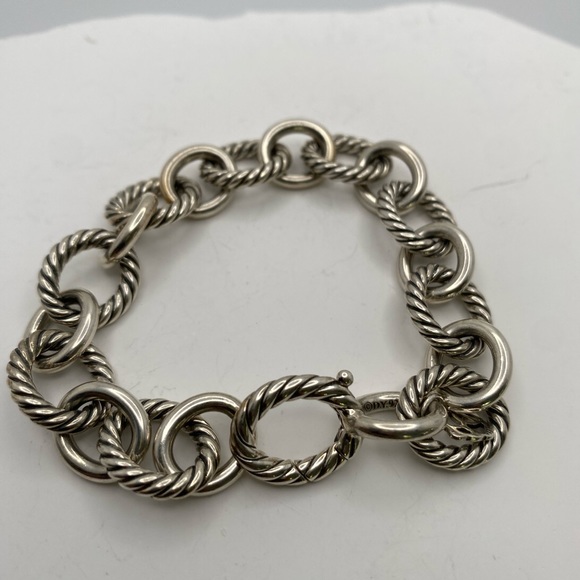 David Yurman Twisted Silver Link Bracelet - Picture 10 of 10